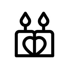 valentines related love and romance heart in candles vectors in lineal style,