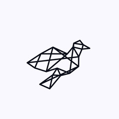  Thiny polygonal bird icon isolated