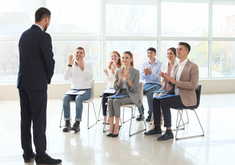 Businessman holding a meeting in office