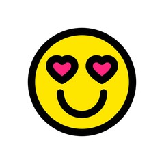 love and wedding related smile emoji vectors with editable stroke,