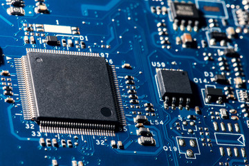 A close-up microchip