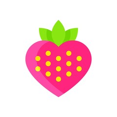 love and wedding related strawberry vectors in flat design,