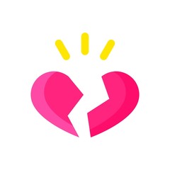 love and wedding related broken heart vectors in flat design,