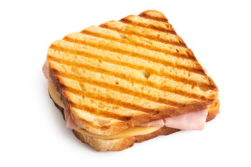Cheese and ham toasted sandwich.