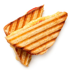 Cheese and tomato toasted sandwich.