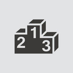 Podium icon isolated of flat style. Vector illustration.