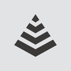 Pyramid icon isolated of flat style. Vector illustration.