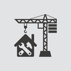 Repair Building icon isolated of flat style. Vector illustration.