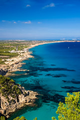 Vistas de la costa de Formentera