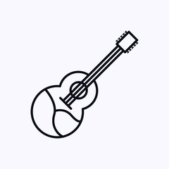 Acoustic  guitar icon isolated on white background