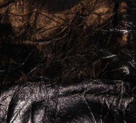 Texture of crushed black leather.