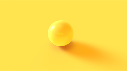 Yellow Sphere 3d illustration 3d render