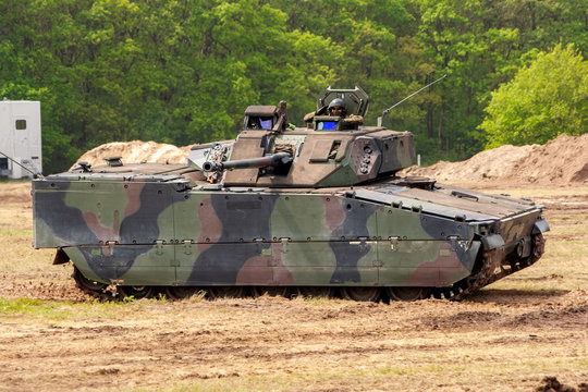 HAVELTE, THE NETHERLANDS - MAY 29: Dutch Army CV9035 tracked combat vehicle in action during the Dutch Army Days.