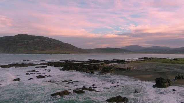 Aerial view of Tullagh bay, Inishowen - County Donegal, Republic of Ireland