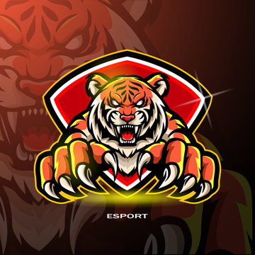 Tiger Mascot Esport Logo Design