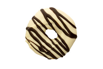 Glazed donut and chocolate isolated on white background