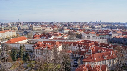 Prague View from the Cathedral St. Vitus to the Vltava, Visit Tourist