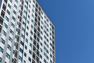 skyscraper architecture building exterior of modern residential condominium in the city