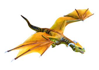 Fototapeta premium 3D Rendering Fairy Tale Dragon on White