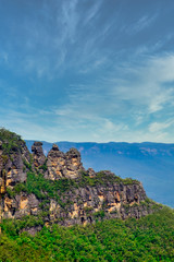Wonderful three's sister cliff from Echo Point at Blue Mountain National Park in Australia