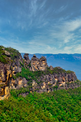 Wonderful three's sister cliff from Echo Point at Blue Mountain National Park in Australia