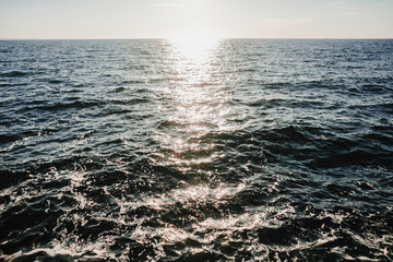 Breathtaking Water of a sea with a sun reflection in a sunny day