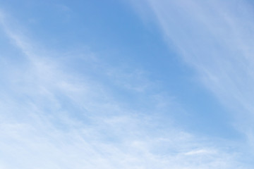 Clear blue color sky with white cloud background