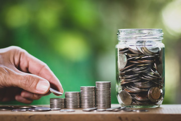 Saving money concept for investing and for the future.