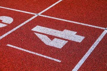Athletic running track for running race. Sport and excercise concept.