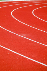 Athletic running track for running race. Sport and excercise concept.