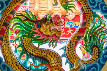 Fototapeta premium Dragon statue architecture in chinese culture
