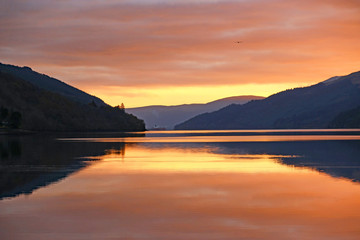 Fototapeta premium Sunset over Loch Long, Scotland