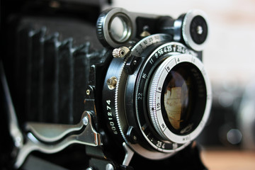 Fototapeta na wymiar Vintage film rangefinder camera lens