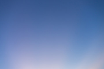 sunray on clear twilight sky background