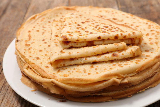 close up on stack of crepe