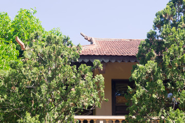 buddhist pagoda building sunny day