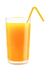 Fresh orange juice in glass.