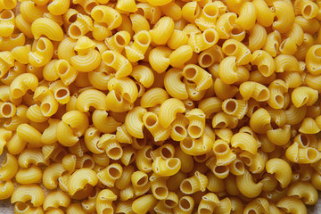 Top view Heap of various uncooked pasta