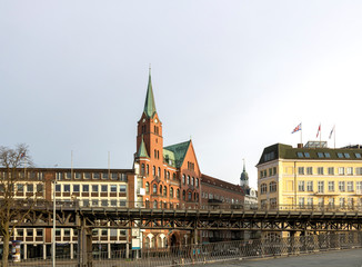 Fototapeta na wymiar View of the city of Hamburg in Germany 