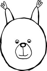 Silhouette drawing, animal, squirrel, outline