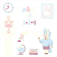 A set of clipart on the topic of education and science.