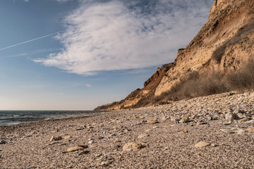 seashore and surf on the beach, no people, secluded vacation spot