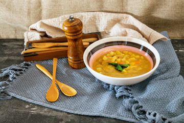 bowl of Mediterranean french fish soup Bouillabaisse