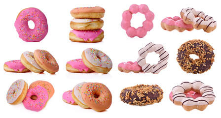 Donut with sprinkles isolated on white background