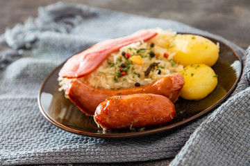Central and Eastern European cuisines choucroute - sauerkraut with riesling