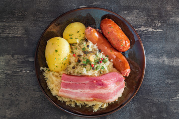 Central and Eastern European cuisines choucroute - sauerkraut with riesling