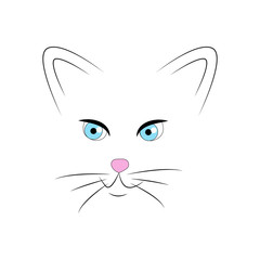 Cat vector illustration. Vector illustration of a cute white cat. cat for your design