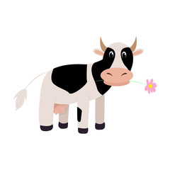 Cow Cartoon style. Vector illustration Colorful and funny composition.