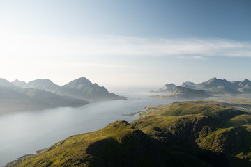 Lofoten islands are full of mountains and ocean view. From Skottinden mountain to Unstad village and hikes all around