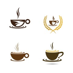Coffee cup logo vector icon